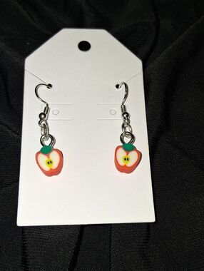 Apple Charm Dangle Earrings
